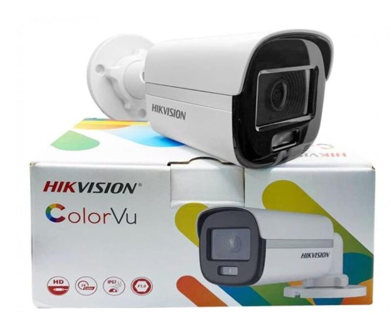 cam Hikvision 2m 3.6mm outdoor full color vu mic shl 2ce10df0t-lpfs