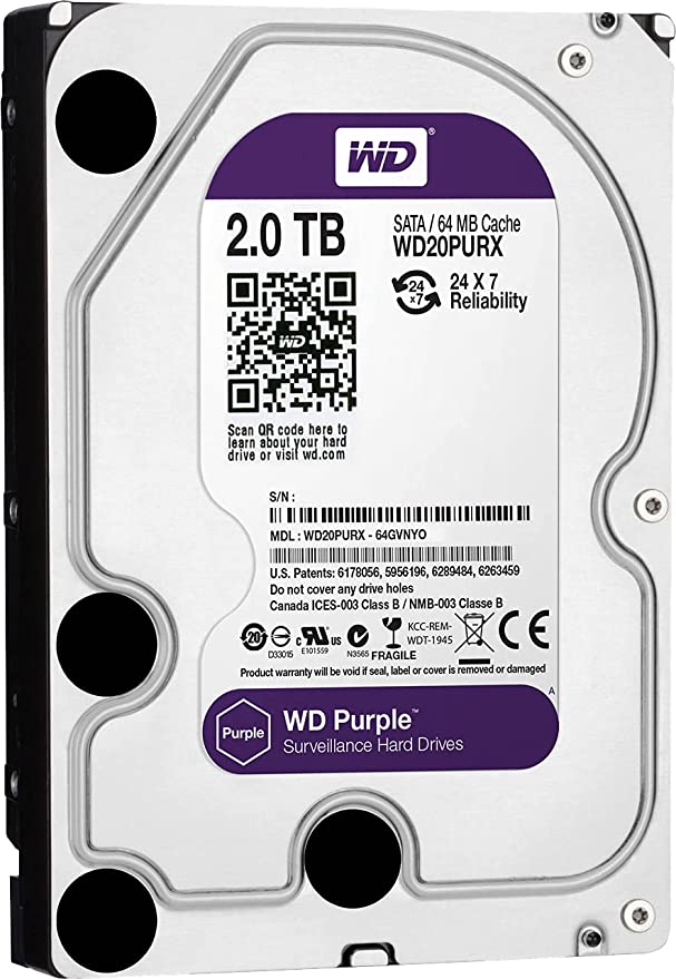 Hard hdd wd purble 2tera months warranty