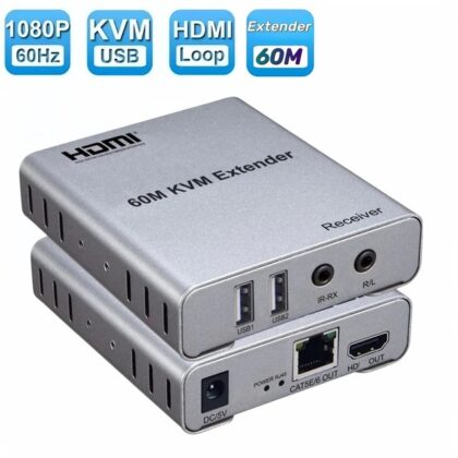 Extender 60m hd kvm 4k high USB+HD+AUDIO silver