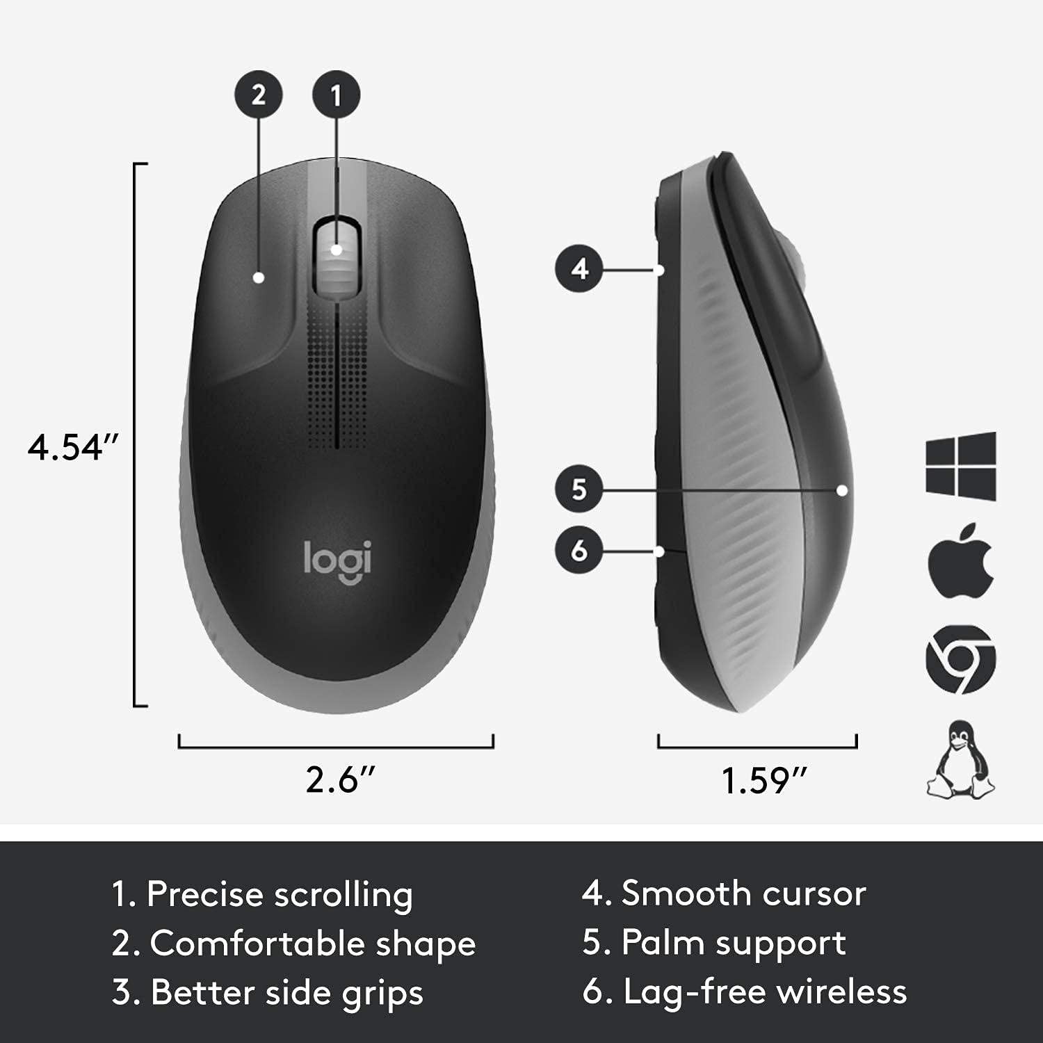 Mouse wireless logitech m190 original