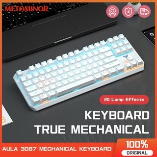 Mechanical keyboard aula 3087 white blue switch