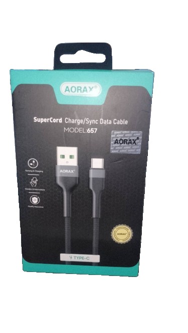 Mobile cable typec fast charge 6a 1m aorax 657 braided nylon