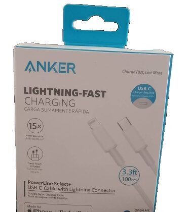 Mobile cable typec to iphone 100w anker powerline 3 shield