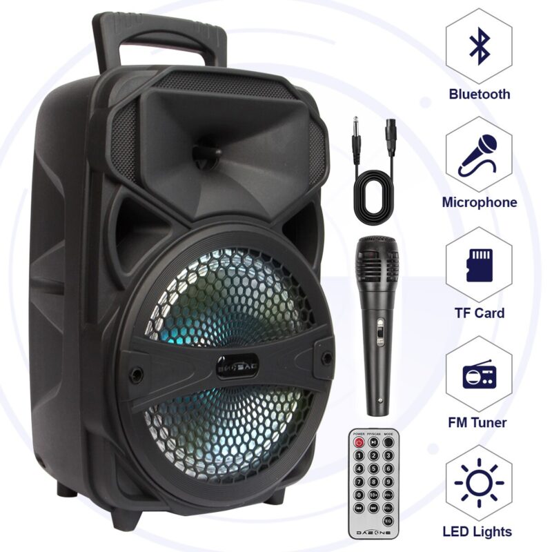 Subwoofer rechargable 8inch admin p80 with mic