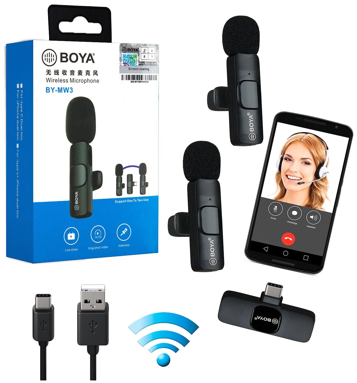 Mic boya wireless bymw3 typec original