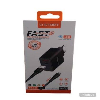 Mobile charger micro dual ports fast charge 3.1a usba usbc st365