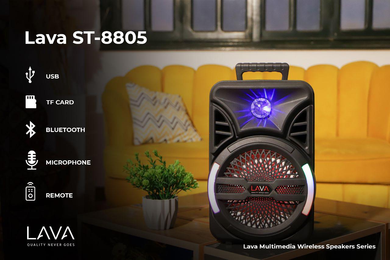 Subwoofer rechargable 8inch lava st8805 with mic big body