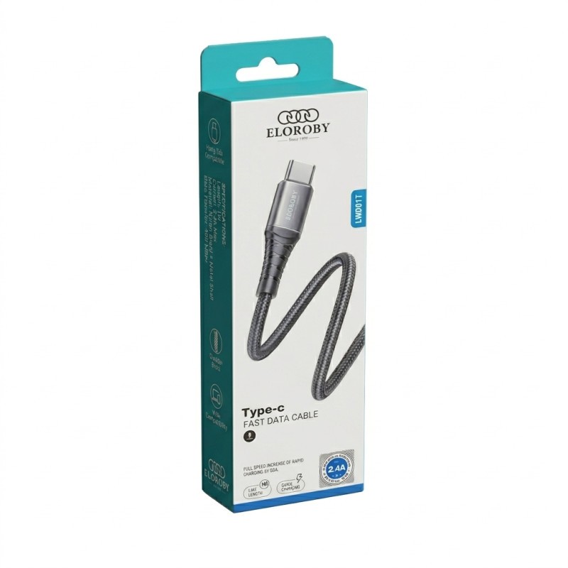 Mobile cable typec eloroby lw01t 2.4a qc shield
