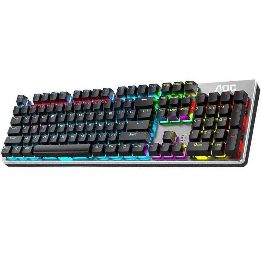 Mechanical keyboard aoc gk410 black square red switch