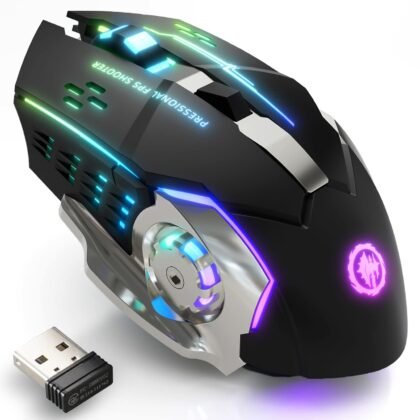 Mouse wireless+bluetooth rechagable metal 5click